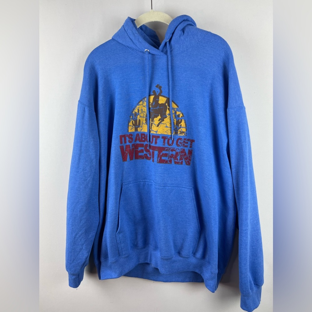 Amazon Xl ☀️blue graphic western sweatshirt